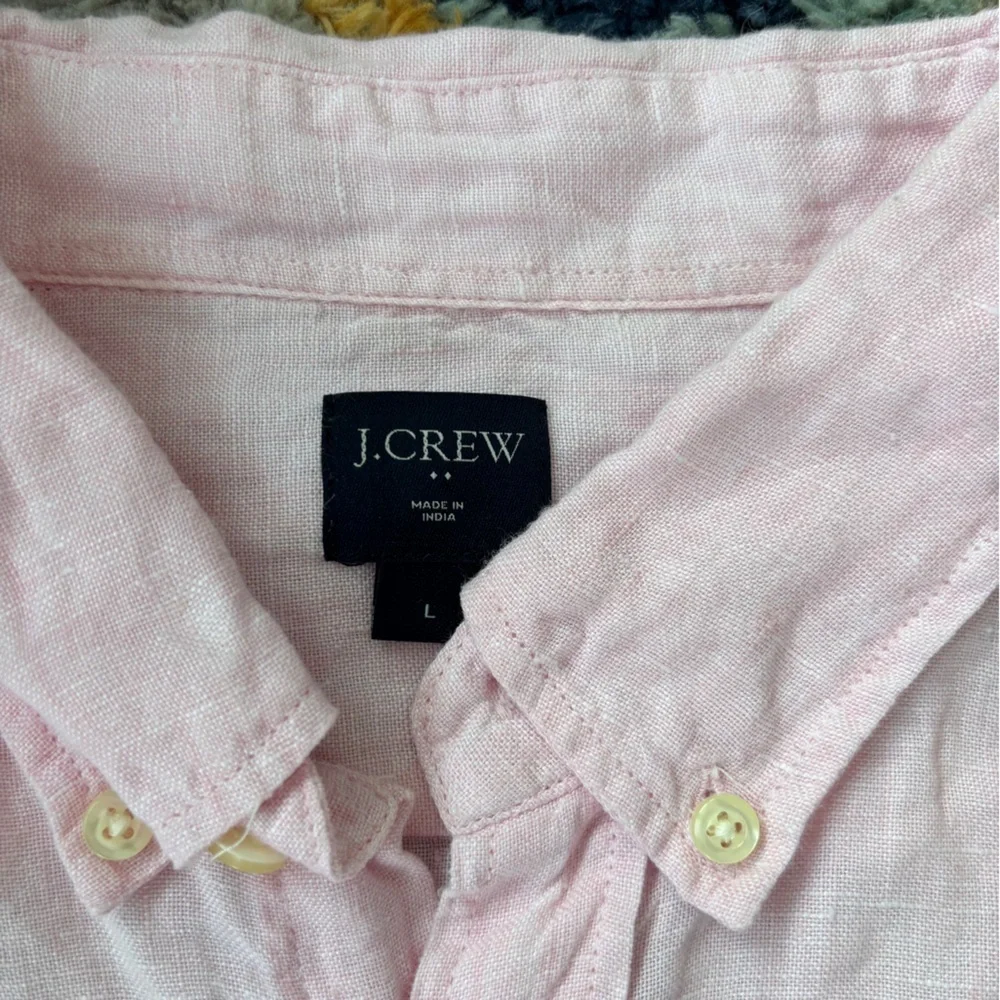 J.Crew 100% linen short sleeve button down mens large